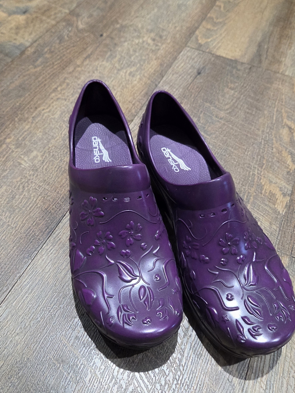 Dansko Women's Plum Floral Slip-On Clogs